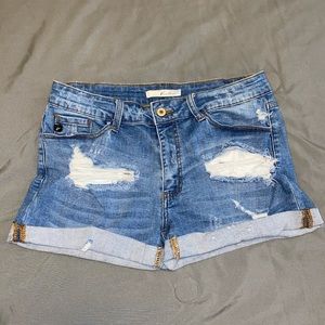 KanCan Distressed Jean Shorts